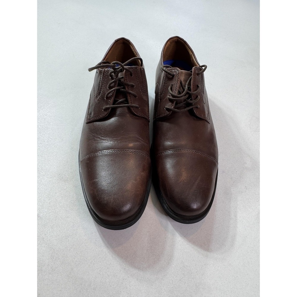 Clarks Extreme Comfort Shoes Mens Size 10 Brown Leather‎ Cap Toe Dress Derby - Picture 5 of 9